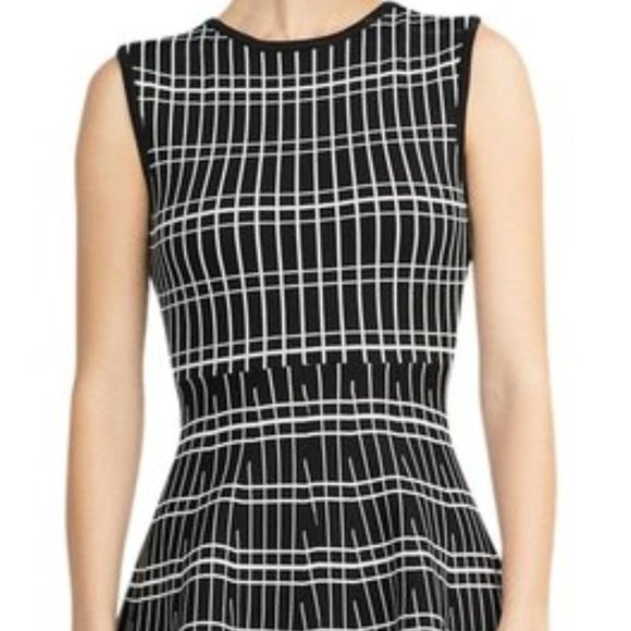 Zara Black and White Fit Flare Sleeveless Dress - Picture 1 of 5